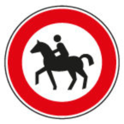Verkehrsschild Reiten verboten
